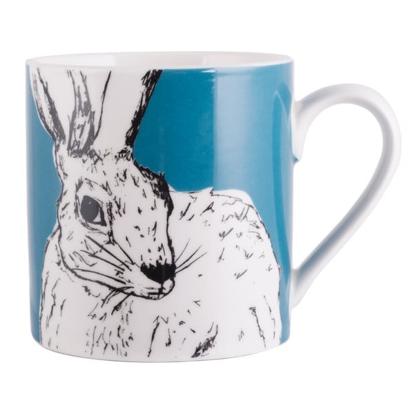 Plava porculanska šalica Creative Tops Wild Hare, 300 ml