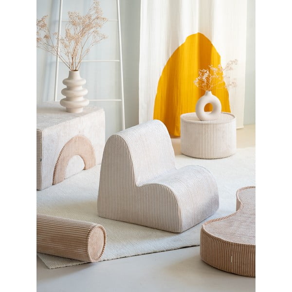 Krem dječja fotelja od samta Cloud – Wigiwama-image-1