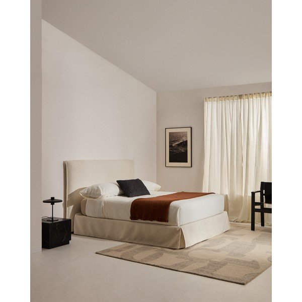 Bijeli tapecirani bračni krevet 180x200 cm Jaira – Kave Home-image-1