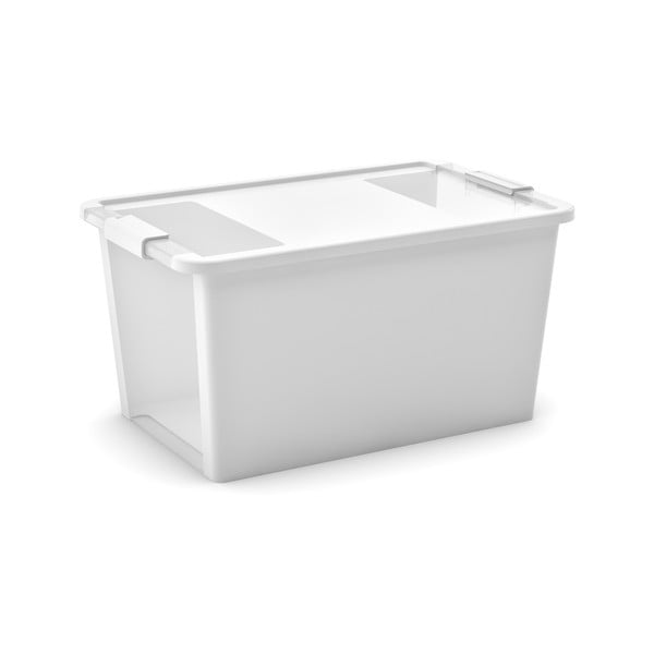 Bijela plastična kutija za pohranu s poklopcem 55x35x28 cm Bi-Box L – KIS