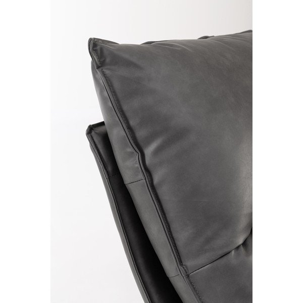 Tamno siva fotelja s prostorom za odlaganje od imitacije kože Alanez – Bizzotto-image-1