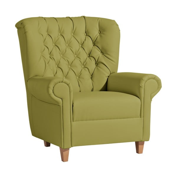 Zelena fotelja od imitacije kože Max Winzer Recliner Vicky Leather