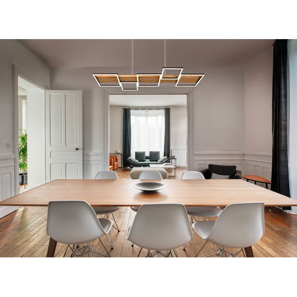 Crna/u prirodnoj boji LED viseća svjetiljka s mogućnosti zatamnjivanja Harper – Trio-image-1