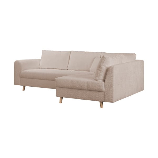 Bež kutna garnitura od bouclé tkanine (s desnim kutom) Ariella – Ropez-image-3