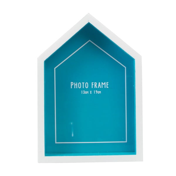 Plavi okvir za fotografije u obliku kolibe na plaži Rex London Beach, 14 x 20 cm