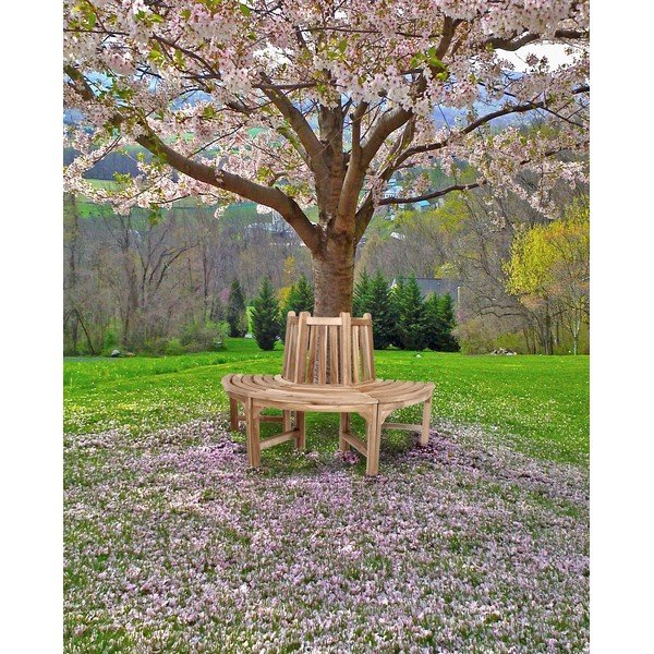 Smeđa vrtna klupa od masivnog drveta Java – Garden Pleasure-image-1