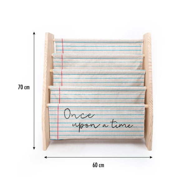 Dječji regal za knjige od bež tkanine 60x70 cm Once upon a time - Folkifreckles-image-4