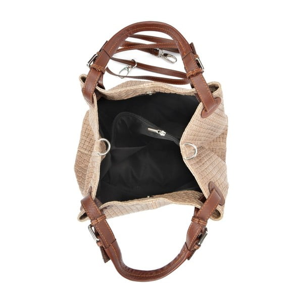 Smeđe-siva kožna torbica Isabella Rhea 858-image-4