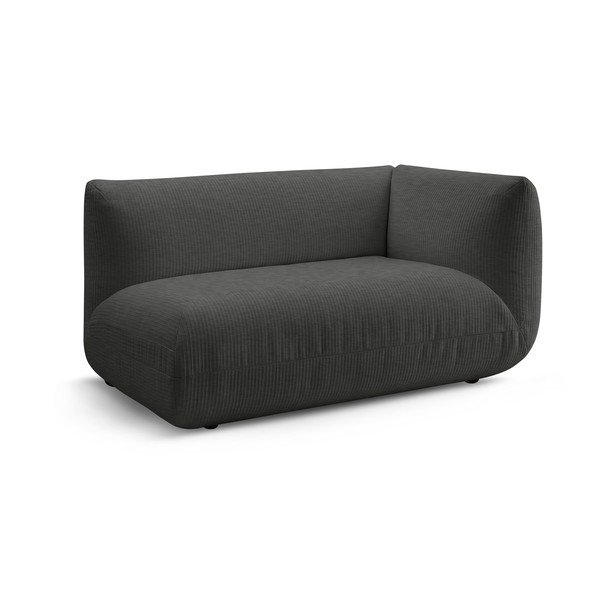 Siva modularna sjedeća garnitura od samta (s desnim kutom) Lecomte – Bobochic Paris-image-2