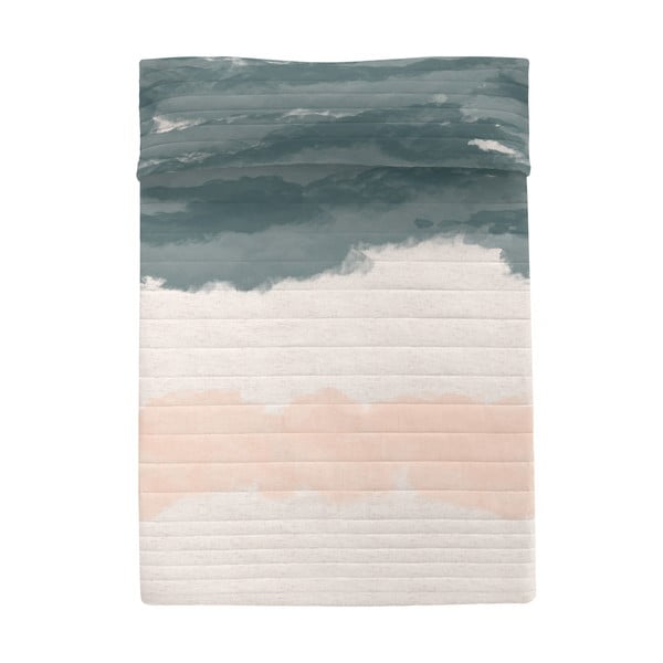 Ružičasti/sivi pamučni prošiveni prekrivač 240x260 cm Seaside – Blanc
