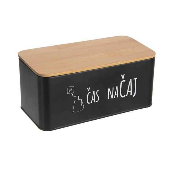 Crna/u prirodnoj boji metalna kutija za čaj – Orion-image-2