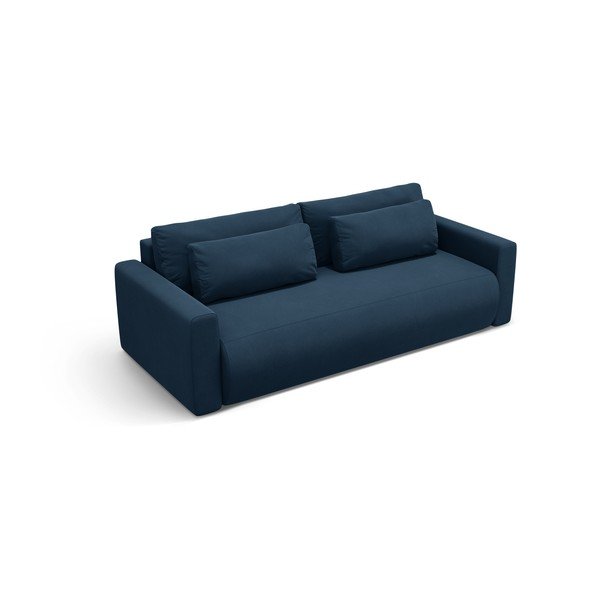 Tamno plava baršunasti sklopiva/s prostorom za odlaganje sofa 238 cm Belfast – Cosmopolitan Design-image-4