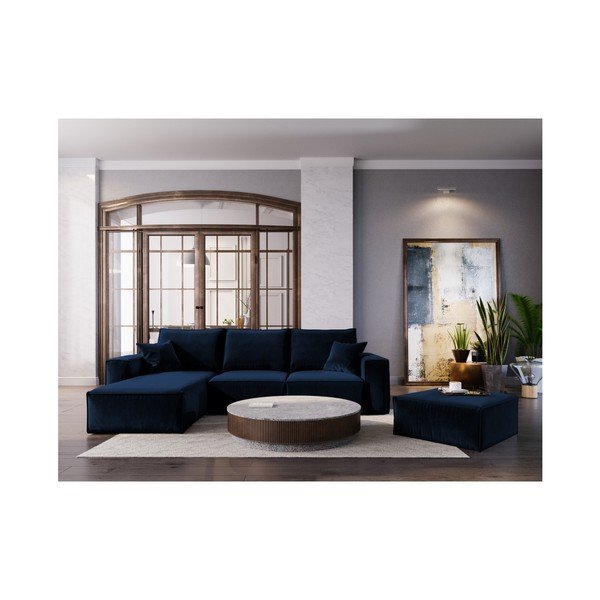 Tamnoplava kutna garnitura Cosmopolitan Design Florida, lijevi kut-image-4