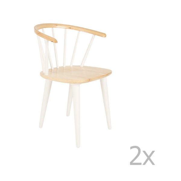 Set od 2 bijele stolice od gume White Label Gee