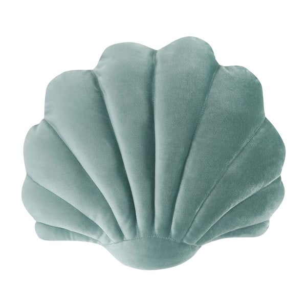 Zelena baršunasta ukrasna jastučnica Westwing Collection Shell, 27 x 32 cm