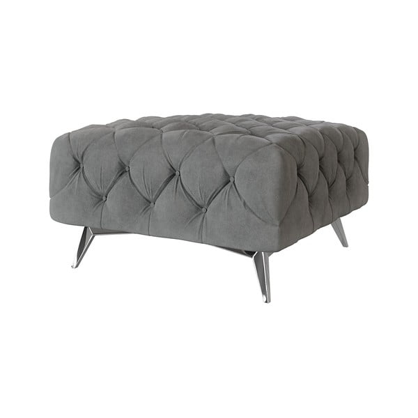 Sivi baršunast tabure Chelsea – Ropez-image-1