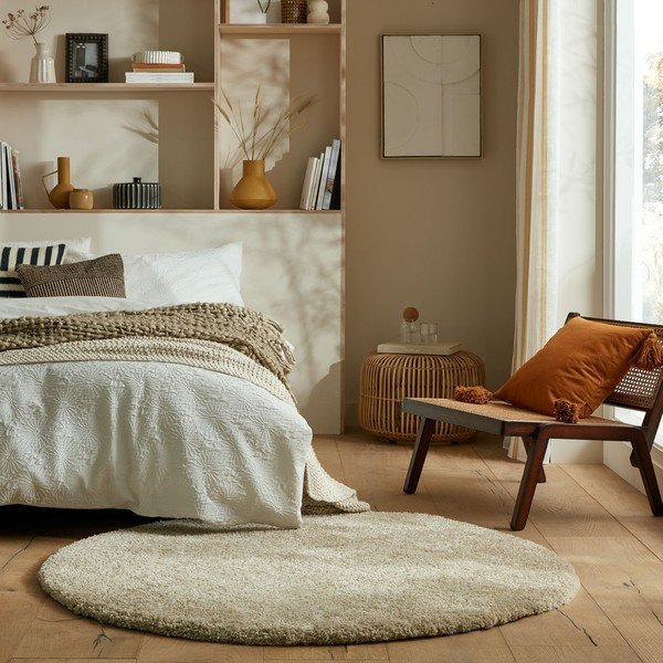 Bež okrugao tepih ø 133 cm – Flair Rugs-image-1