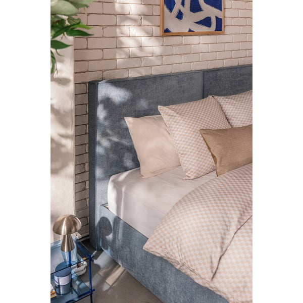 Plavi tapecirani bračni krevet s podnicom i prostorom za odlaganje 180x200 cm Thessa Bold – Bonami Selection-image-3