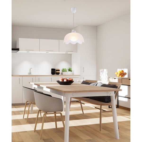 Bijela viseća svjetiljka sa staklenim sjenilom ø 25 cm Bratek – Candellux Lighting-image-1