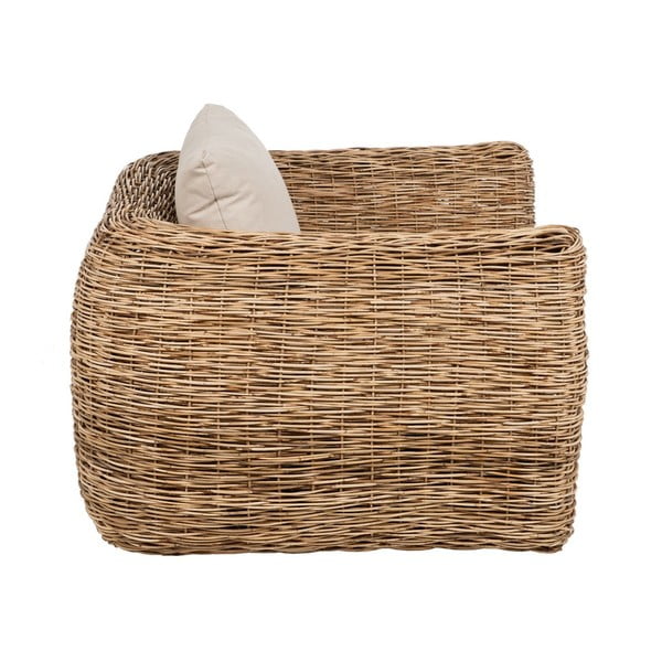 Bijela/u prirodnoj boji pletena fotelja – Ixia-image-2