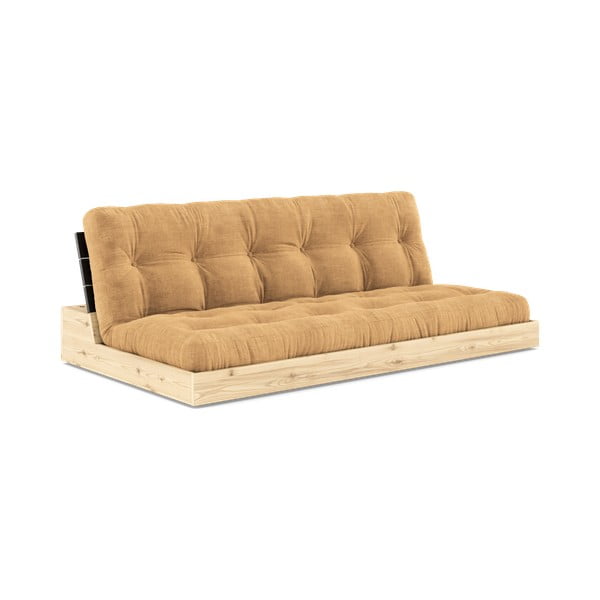 Senf žuta/svjetlo smeđa sklopiva sofa od samta 196 cm Base – Karup Design