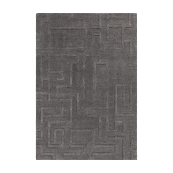 Antracitno sivi vuneni tepih 160x230 cm Maze – Asiatic Carpets