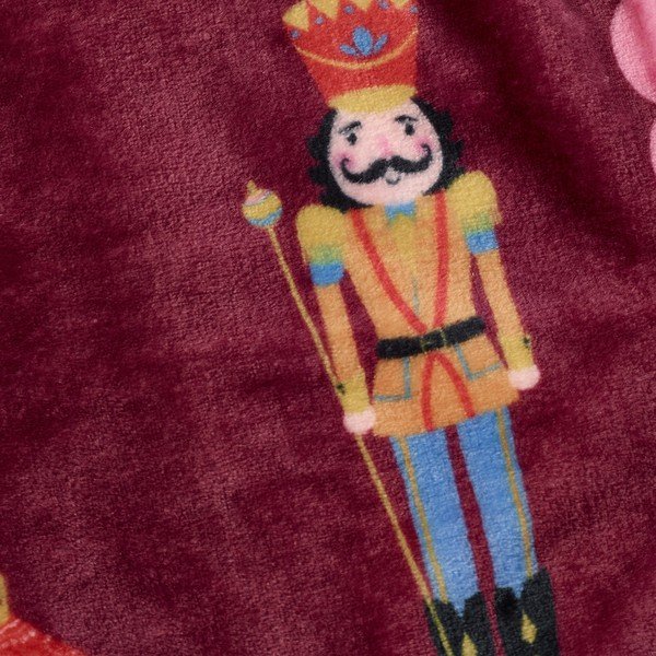 Bordo/ružičasta deka s božićnim motivom 170x130 cm Christmas Nutcracker – Catherine Lansfield-image-3