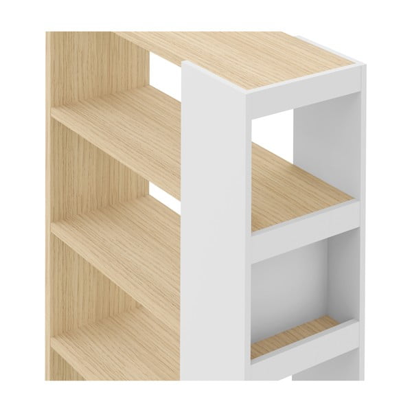 Bijeli regal s pločom u dekoru hrasta 90x188 cm Ella - TemaHome-image-1