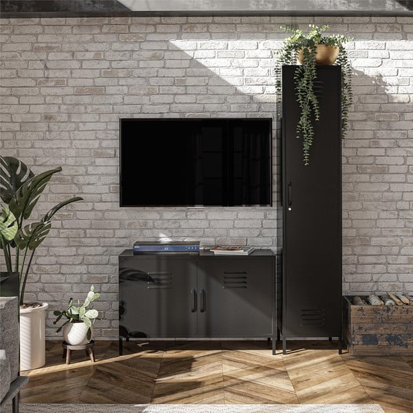 Crni metalni ormarić 100x64x40 cm Mission District – Støraa-image-1