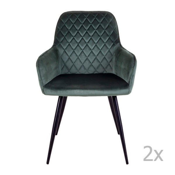 Tamno zelene podstavljene blagovaonske stolice u setu 2 kom Harbo – House Nordic-image-2