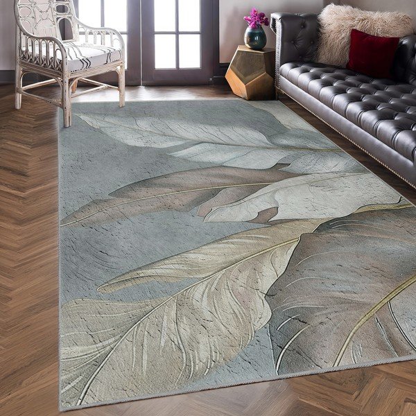 Zeleni/sivi perivi tepih 80x150 cm Dusty Leaves – Mila Home-image-3