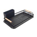 Crni metalni ocjeđivač za posuđe 43x23,5 cm Radka – Orion