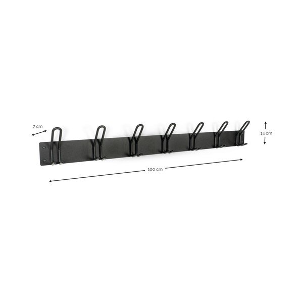 Crna željezna zidna vješalica 100 cm Miles – Spinder Design-image-4