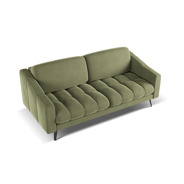Zelena baršunasti sofa 202 cm Nalu – Makamii-image-3