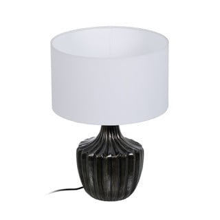 Crno-bijela stolna lampa s tekstilnim sjenilom (visina 52,5 cm) – Ixia