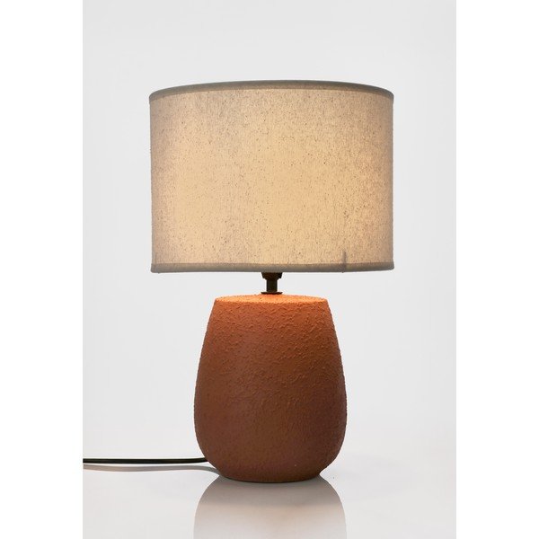 Stolna lampa keramička boja terakote s tekstilnim sjenilom (visina 41,5 cm) Irvin – Yes Everyday-image-2