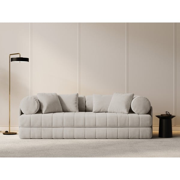 Bež baršunasti sklopiva sofa 206 cm Kemi – Cosmopolitan Design-image-4