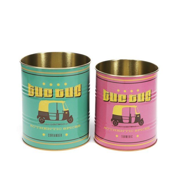 Dekorativne kositrene kutije za pohranu u setu  2 kom ø 11x13 cm Tuc-tuc – Rex London