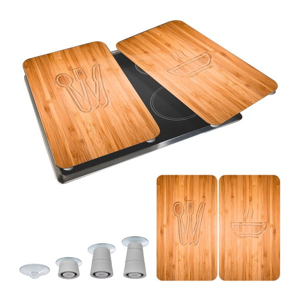 Set od 2 staklena poklopca za štednjak Wenkoo Lunch, 52 x 30 cm-image-2