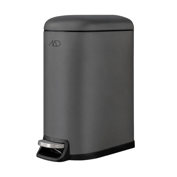 Tamno siva metalna kanta za smeće s pedalom 10 l Walther – Mette Ditmer Denmark