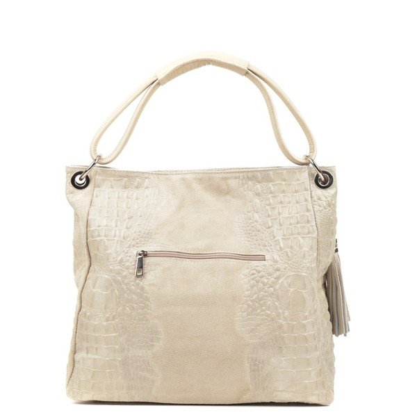 Kožna torba u bež boji Luisa Vannini Zunna-image-2