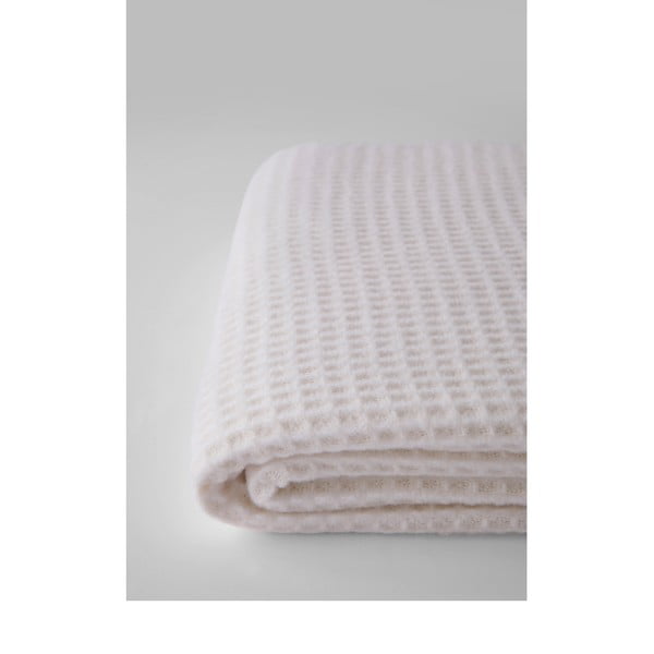 Krem pokrivač s uzorkom vafela Euromant FlowWaffel, 140 x 160 cm-image-1