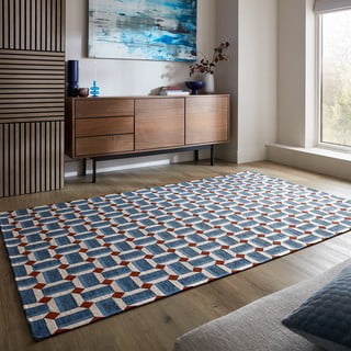 Plavi tepih 155x230 cm Lennox Geometric – Flair Rugs