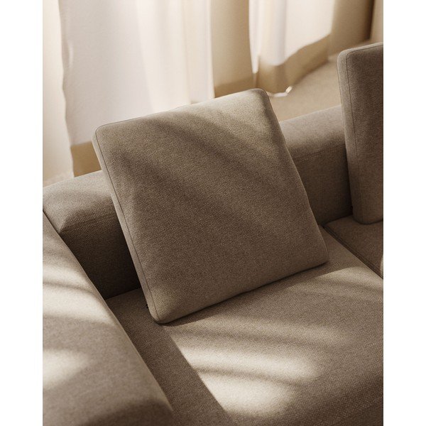 Bež ukrasni jastuk za sjedeću garnituru od šenila Blok – Kave Home-image-1