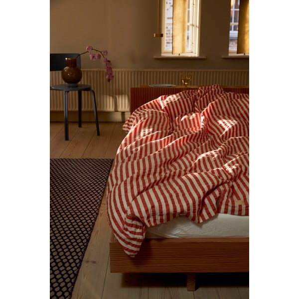 Ciglasta-bež posteljina za krevet za jednu osobu od krepa 140x200 cm Bæk&Bølge – JUNA-image-4