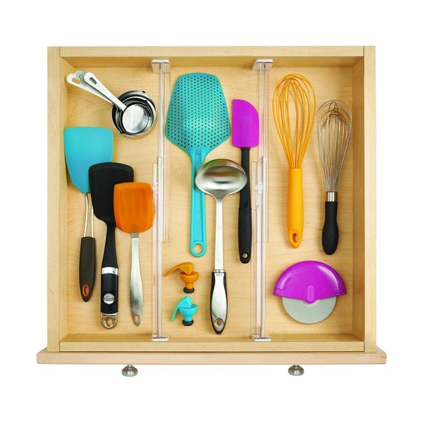 Set od 2 prozirna razdjelnika za kuhinjske ladice iDesign Linus, 37 cm-image-3