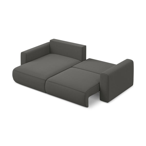 Tamno siva baršunasti sklopiva/s prostorom za odlaganje kutna garnitura (s lijevim kutom/s ležaljkom) Kapua – Makamii-image-3