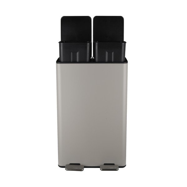 Smeđe-siva željezna kanta za smeće 2x30 l za odvojeni otpad/s pedalom   Aliya – Spirella-image-2