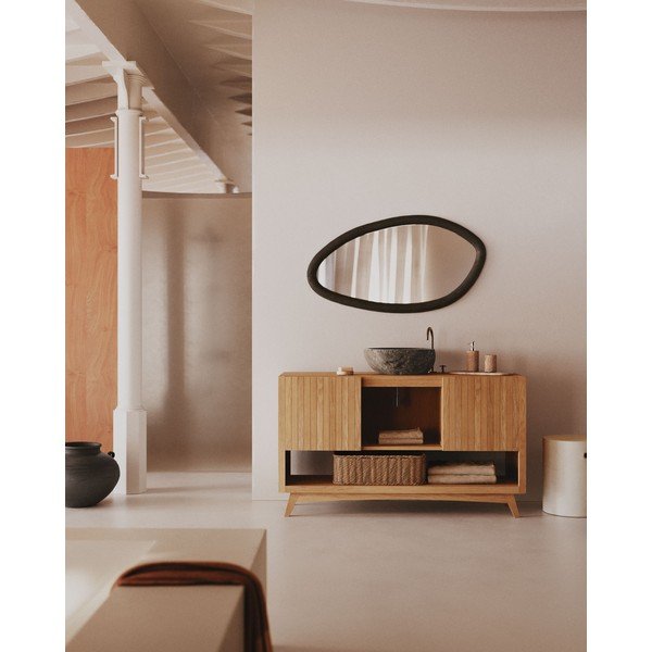 Zidno ogledalo s okvirom od masivnog drveta 60x110 cm Magrit – Kave Home-image-2