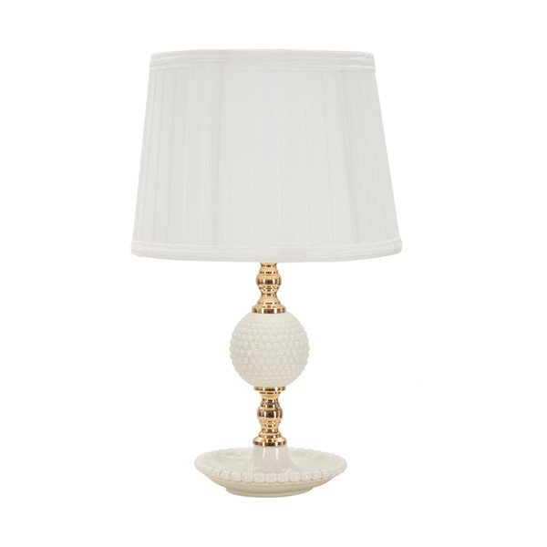 Bijela stolna lampa s tekstilnim sjenilom (visina 40 cm) Napoli – Mauro Ferretti